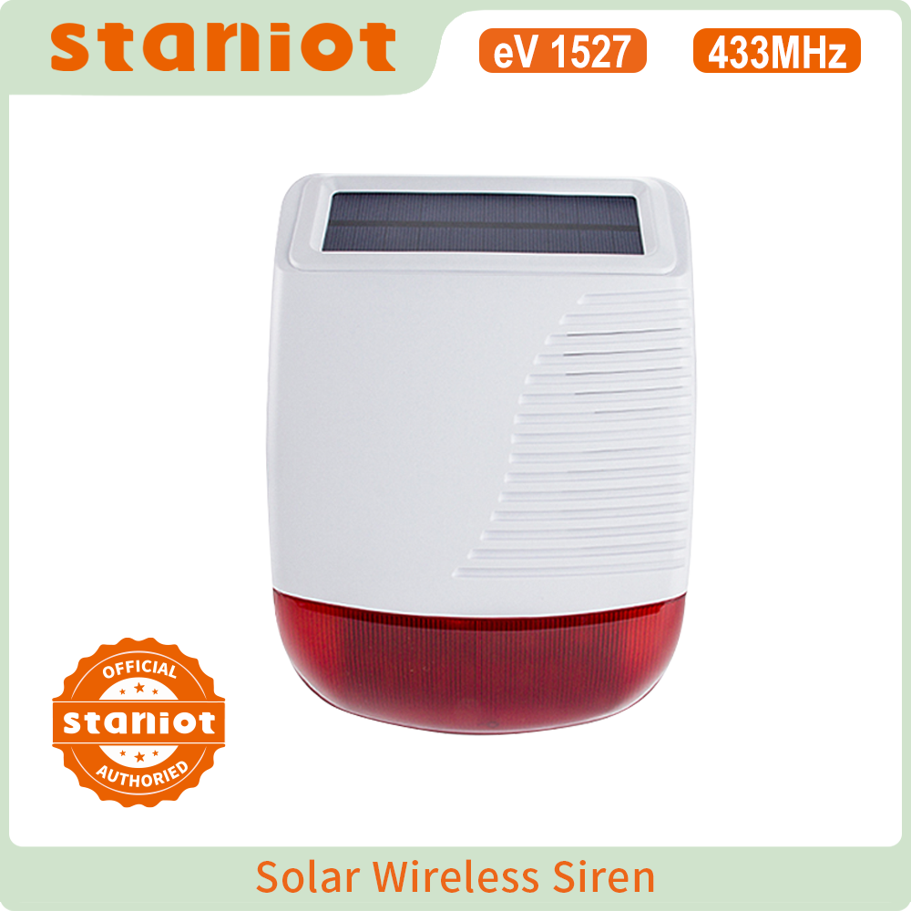 Outdoor Lighting Wireless - Staniot-sirena estroboscópica Solar inalámbrica para exteriores,