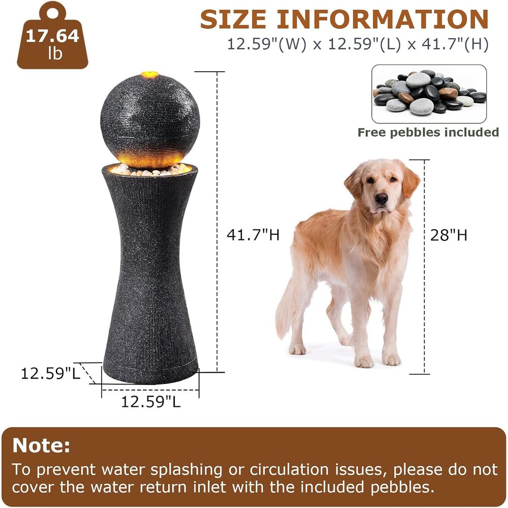 Fuente de agua esférica para e - Outdoor Lighting Black reseña y precio