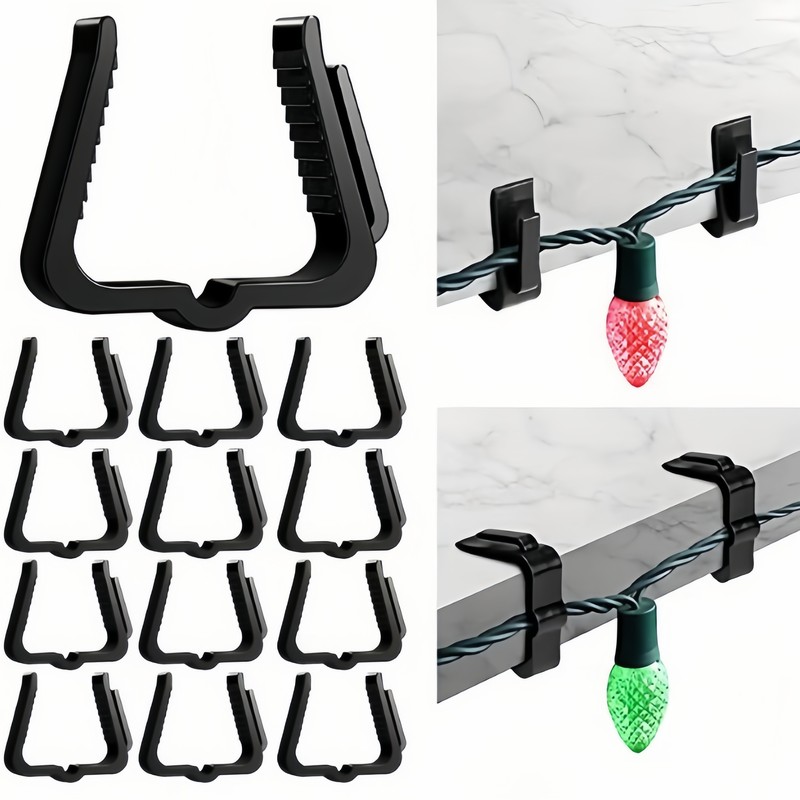 90 clips negros para luces de  - Outdoor Lighting Black reseña y precio
