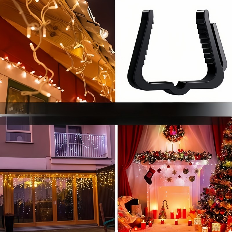 90 clips negros para luces de  - Outdoor Lighting Black reseña y precio