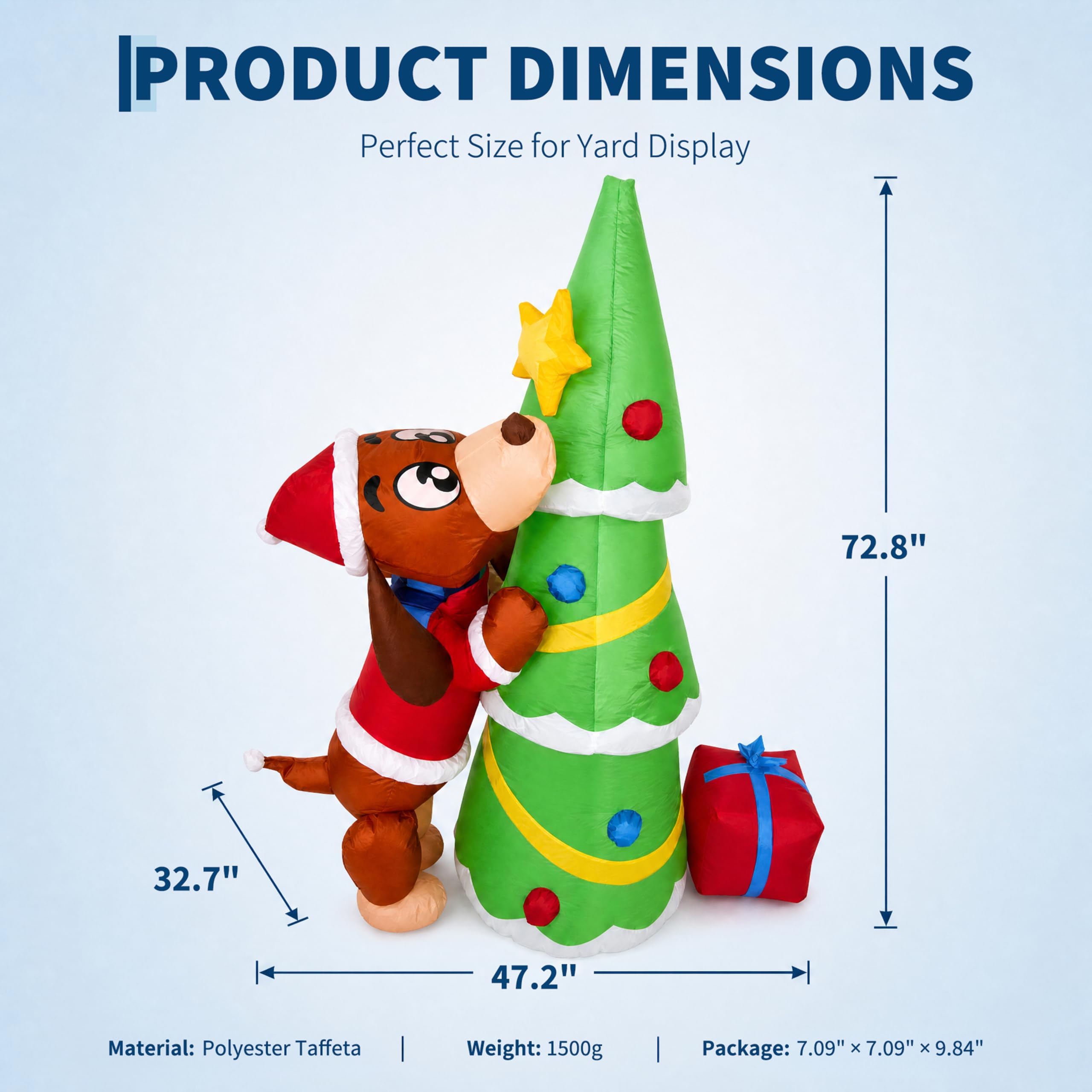 Perro navideño inflable gigant - Outdoor Lighting Effects reseña y precio