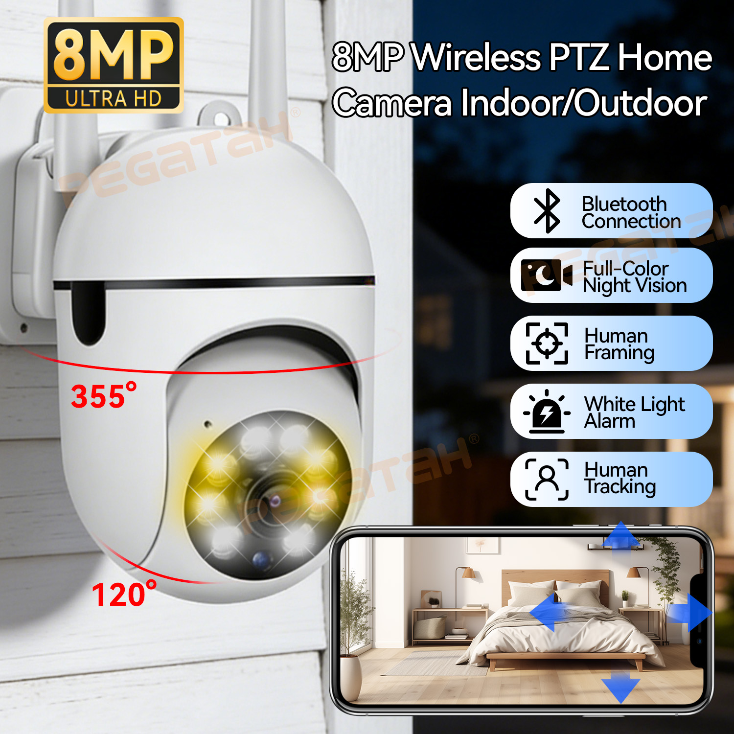 Cámara CCTV IP Wifi de 8MP, 2, - Outdoor Lighting Track reseña y precio